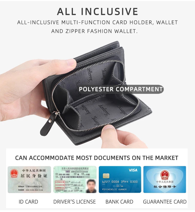 Baellerry New Men Wallets High Quality Brand Card Holder Short Male Purses Zipper Coin Pocket Large Capacity Men's Wallet