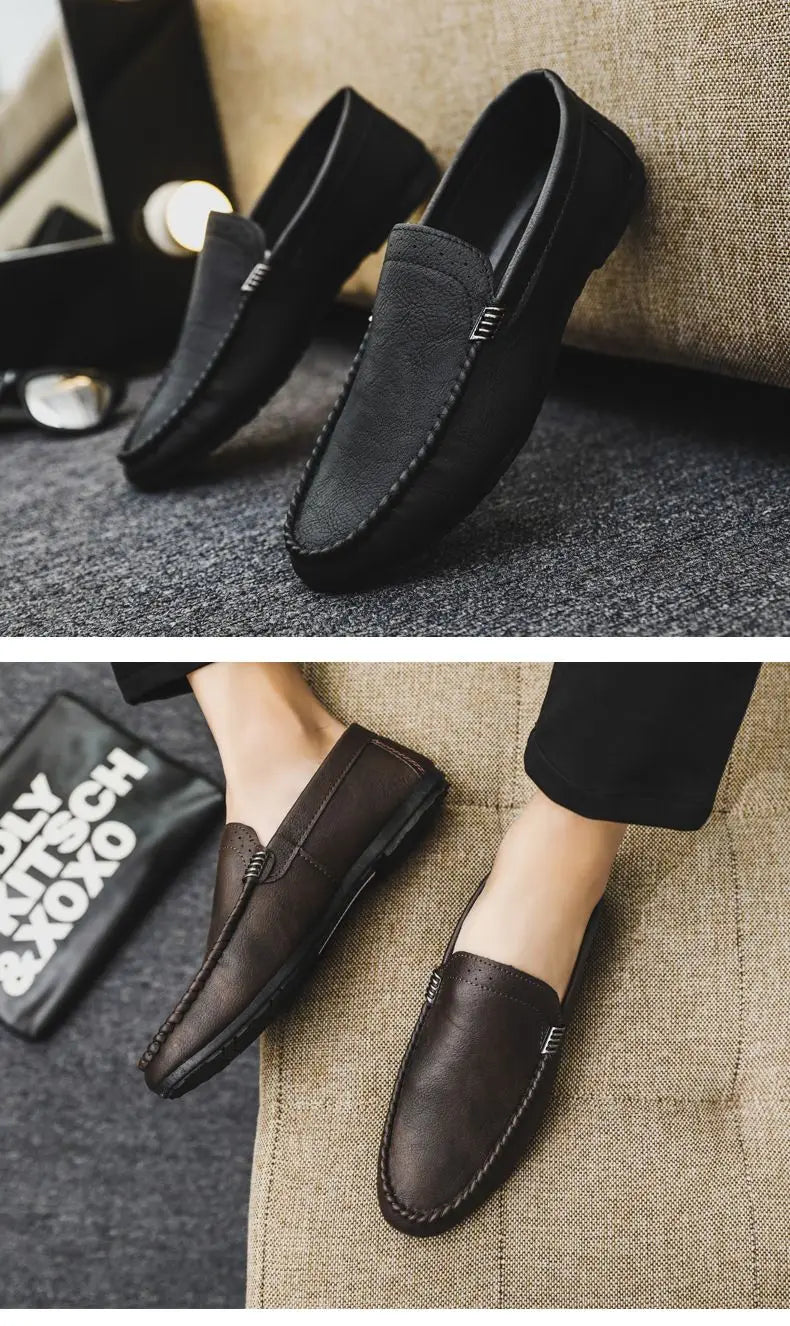 Black Leather Casual Social Shoe for Men Brown Cheap Clearance Liquidation New Dress Shoes Man Official Legitimate Gentleman 39