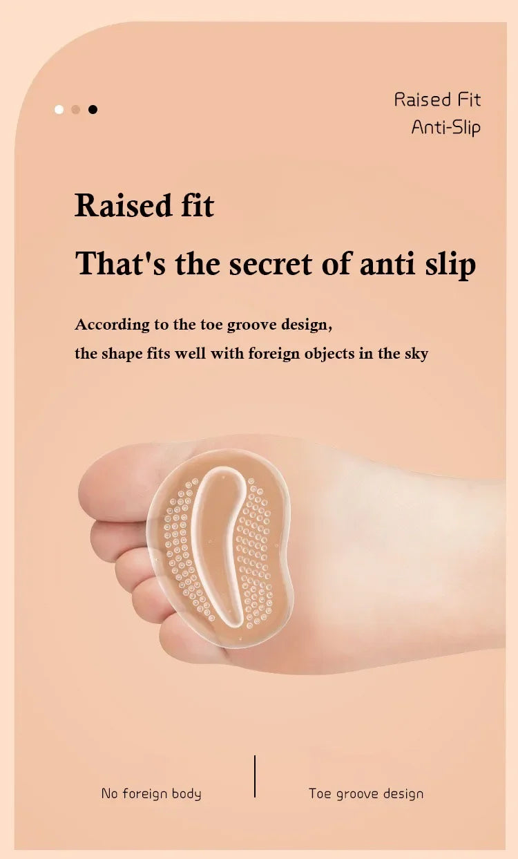 1 Pair Forefoot Pads for Sandals High Heels Silicone GEL Invisible Half Size Pads Non-slip Stickers Thickened Self-adhesive New