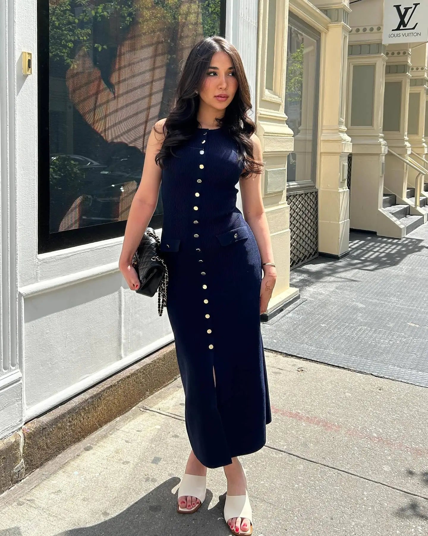 Knit Ribbed Cardigan Maxi Dress Female High Waist Slim Pocket Sleeveless Elegant Party Dress Women's Knitwear Long Dress