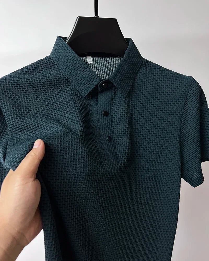 Brand Clothes Summer New Men's Short Sleeve T-shirt Ice Silk Cool and Breathable POLO Shirt Business Casual Sweat-absorbing Top