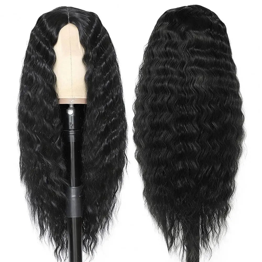 2024 Water Wave Long Curly Wig Jungle Wave Middle Split Glossy Hair Hair Extensions Human Wig African Brazilian Black Women Wig