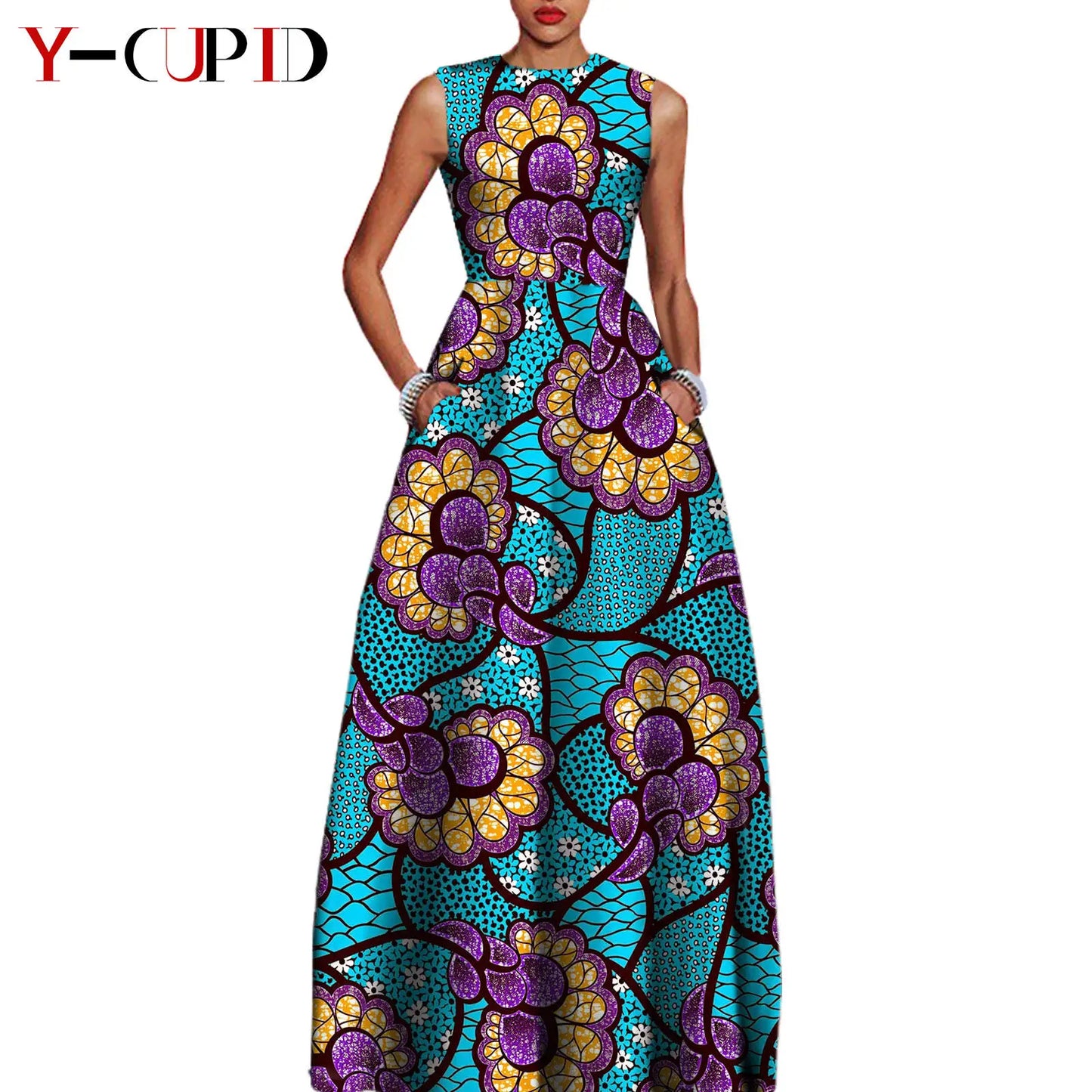 African Dresses for Women Matching Couple Outfits Bazin Riche Men Top and Pant Sets Dashiki Outwear for Party Vestidos Y23C067