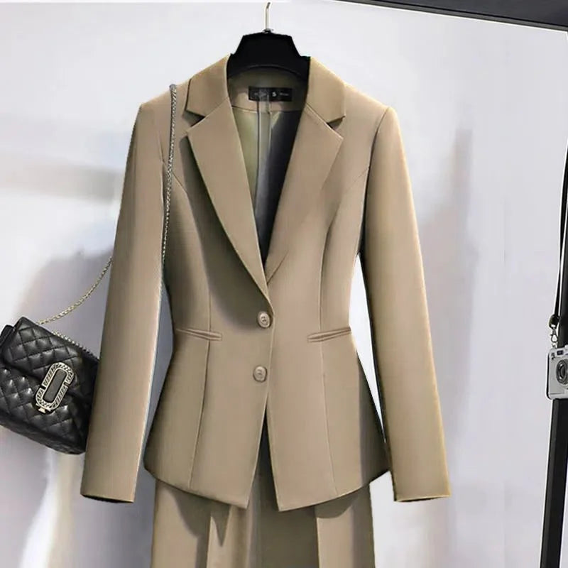 Fall Outfits Suit Jacket Two Piece Sets for Woman Office Wear Formal Womens Blazer and Pants Suits Set 2 Elegant Pieces Business