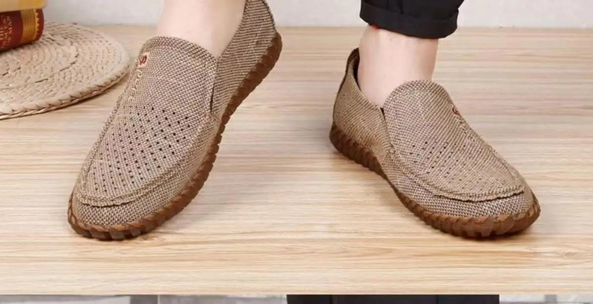 Men's Mesh Shoes Summer Hollow Out Breathable Casual Shoes Large Size Oxfords Bottom Work Shoes Soft Comfort  Flats Male Sneaker
