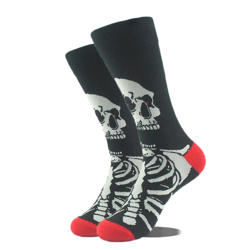Cool Design Avocado Crew Socks Men Creative Eye Guitar Bus Pattern Sokken Duck Cat Fox Otter Animals Divertidos Chaussette Sox