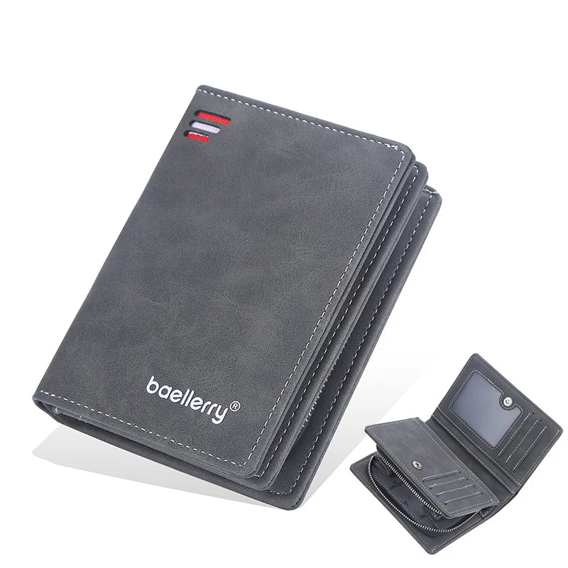 Baellerry New Men Wallets High Quality Brand Card Holder Short Male Purses Zipper Coin Pocket Large Capacity Men's Wallet