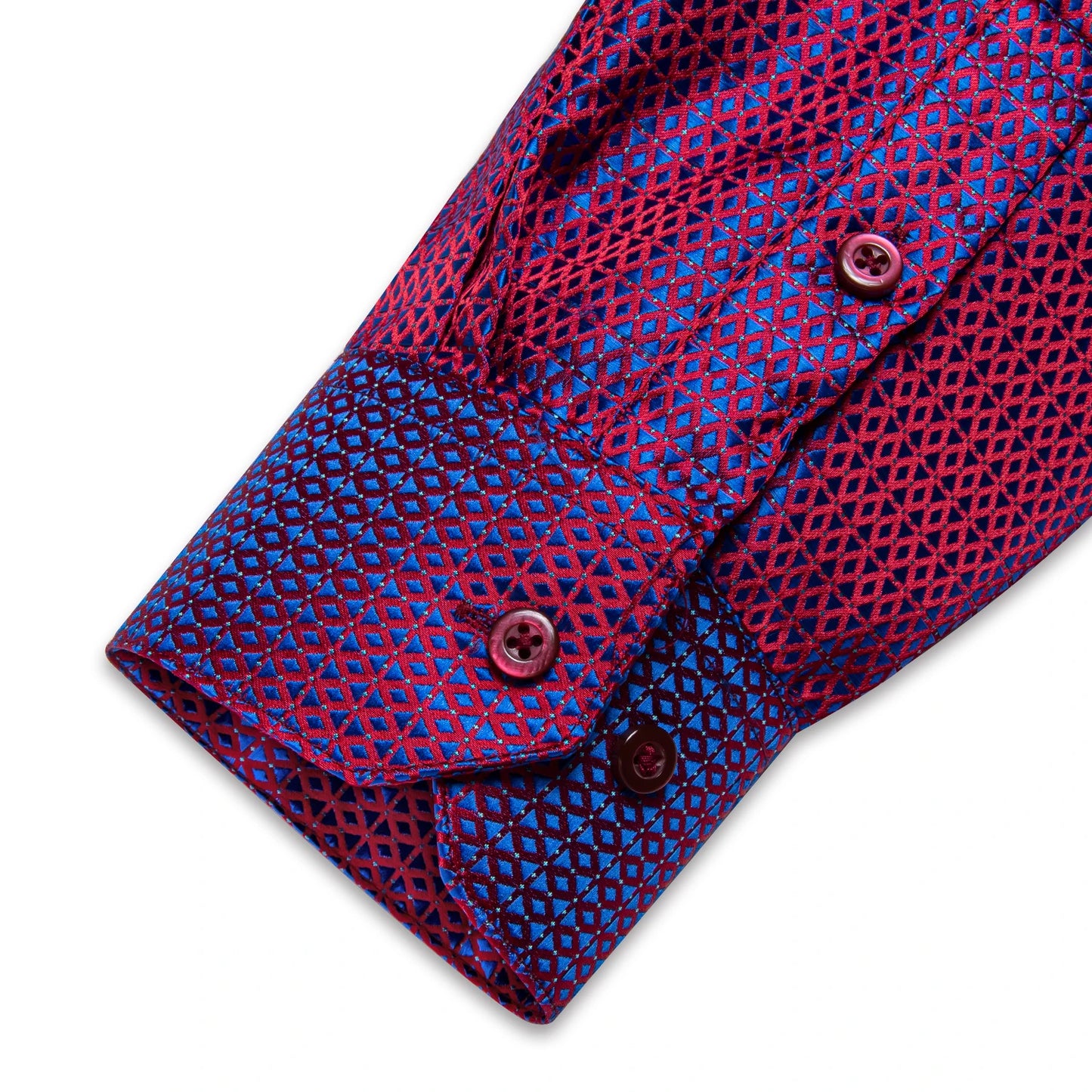 Luxury Purple Paisley Polyester Shirts for Men Long Sleeve Wedding Prom Men Clothing Button Down Collar Social Dress Shirt