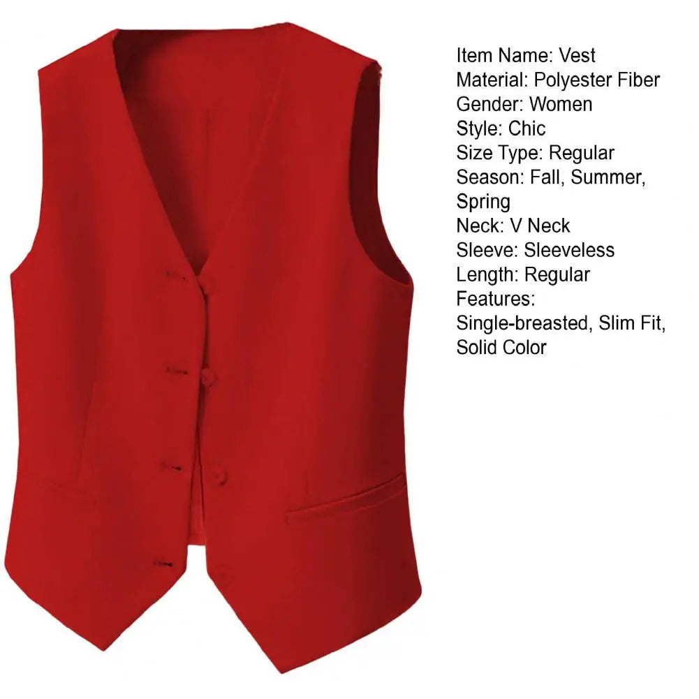 Women Fashion Vest Solid Single Breasted Waistcoats Vest Vintage Jackets Female Chic Lady Tank Tops Sleeveless Vests For Women