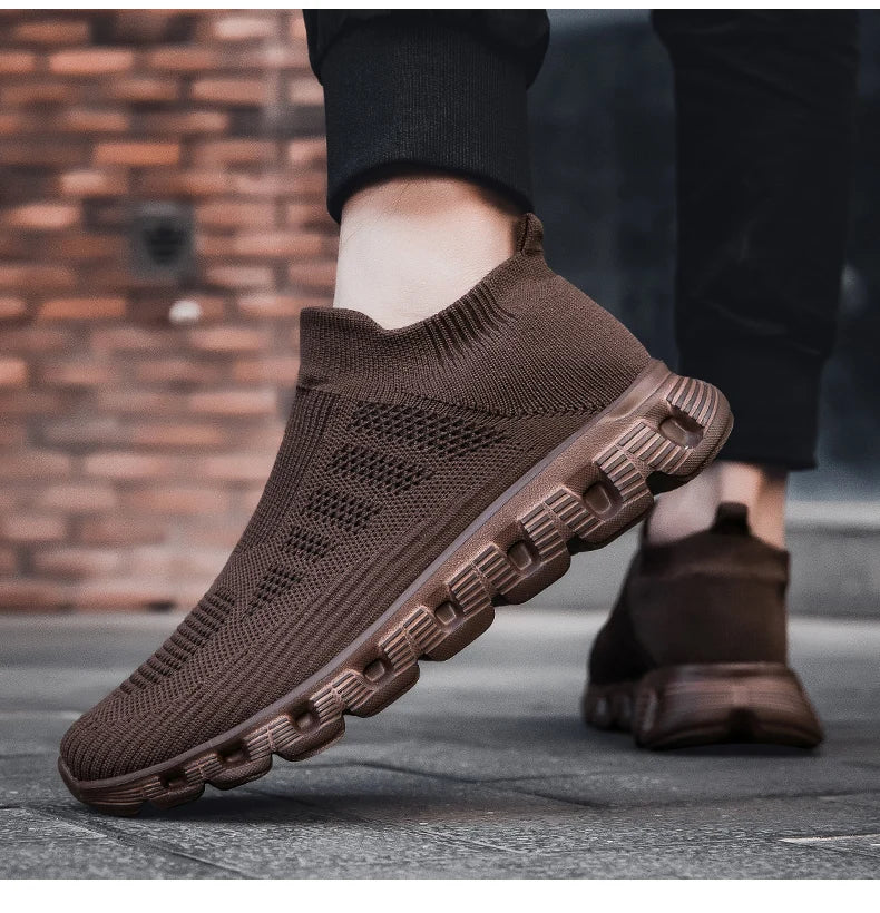 2025 New Men's Casual Sneaker Breathable Ultralight Slip On Shoes Mesh Sock Mouth Jogging Athletic Women Sneakers