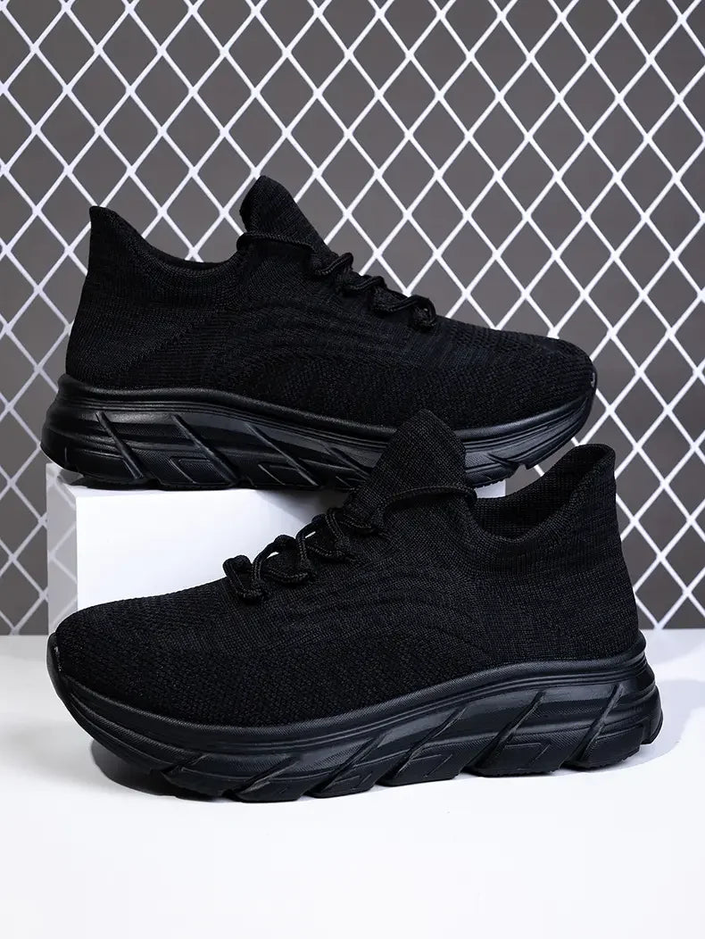 Men's Gray Running Shoes - Breathable Mesh Lace Cushioned Flat Boots Lightweight Sports Training Shoes Casual Style Design Shoes