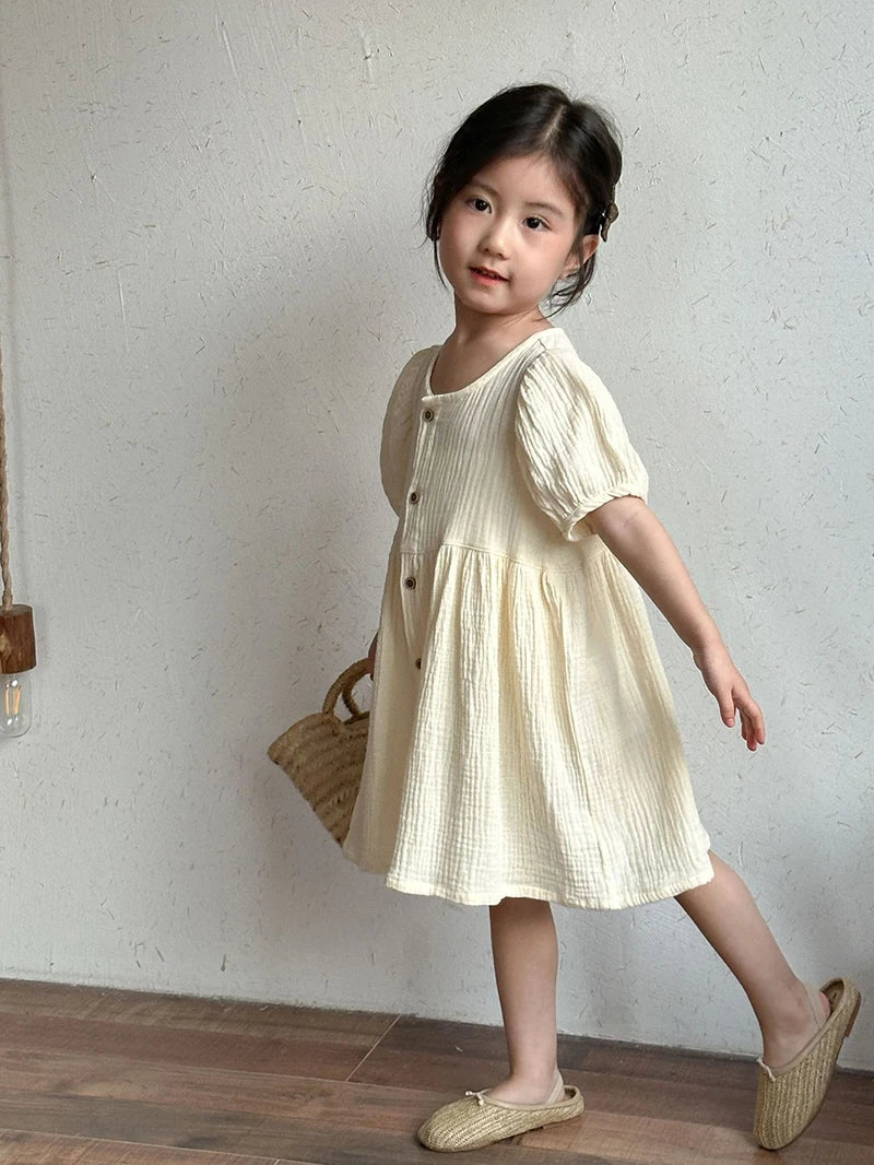 Children's Summer Clothing Set Boys' Short Sleeve Shirt Shorts 2pcs Casual Suit Girls' Solid Color Dress Sister Brother Outfit