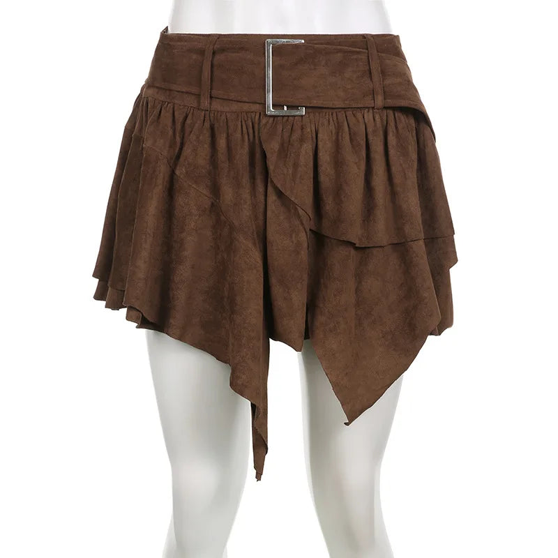 Skirt for Women 2025 Summer New Retro Multi-Layer Spicy Girl Half Skirt with Irregular High Waist and Leg Length A-Line Skirt