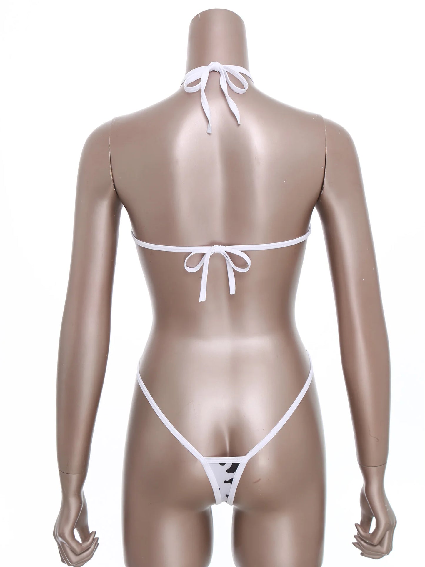 Women Micro Bikini Bodysuit Halter T-back Adjustable Swimsuit One-piece Lingerie Nightwear Summer Sexy Mesh Monokini Swimwear