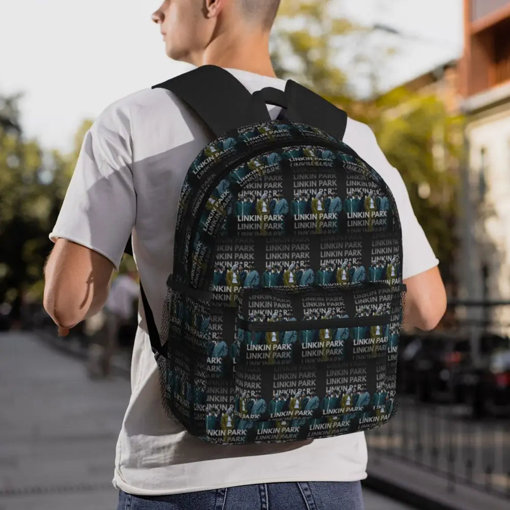 L-Linkin-S P-Park-S Band Student Backpack School Bag Hiking Travel Daypack for Boys Girls Fashion Bookbag Shoulder Bags