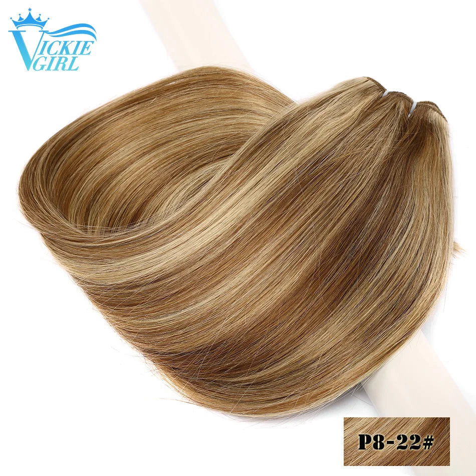 Straight Human Hair Weave Extensions Ombre Blonde Bundles Extensions 100g/Pcs 16"-28"  Straight Remy Skin Double Weft Hair