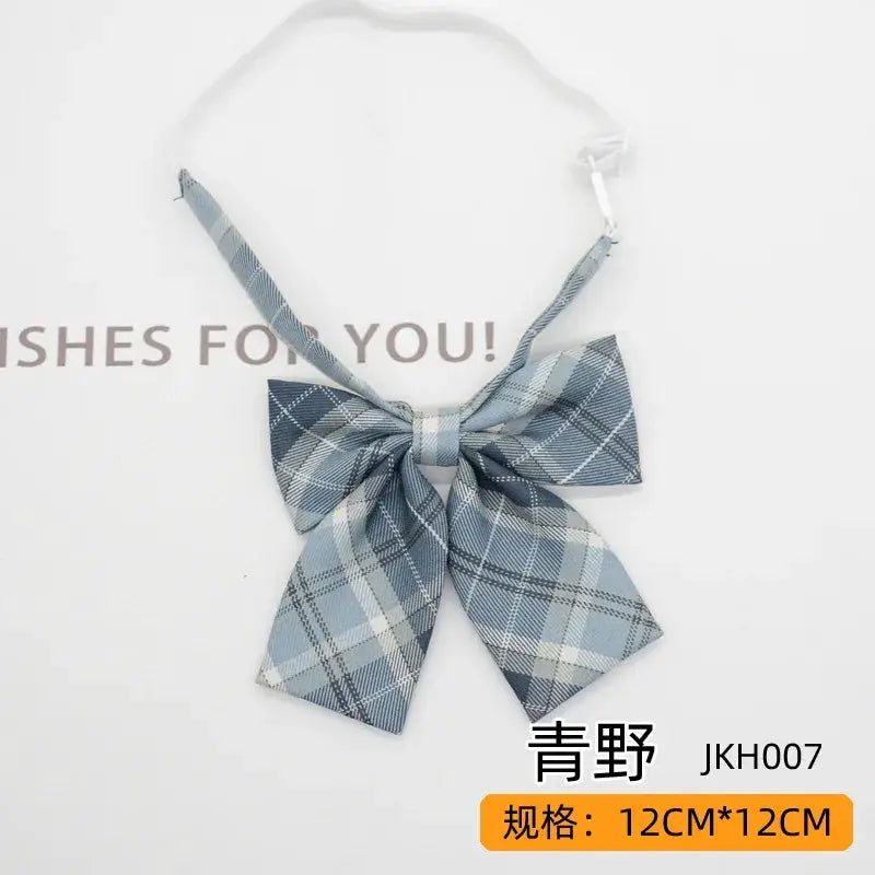 Trendy JK Ties Bowtie Women College Student Collar Neckwear Daily Shirt Accessories Cotton Plaid Bowknot Lolita Girls Lazy-tie BAZAARHUBO