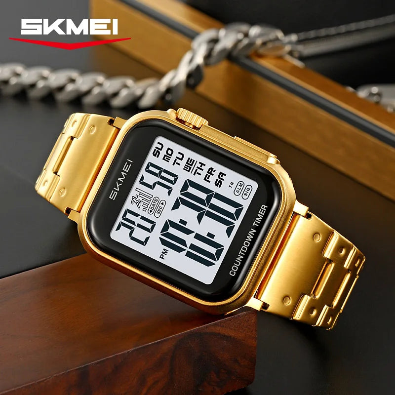 SKMEI 2447 Brand Fashion Men's Electronic Watch Calendar Alarm Clock Luminous Countdown Digital Watches for Man reloj hombre