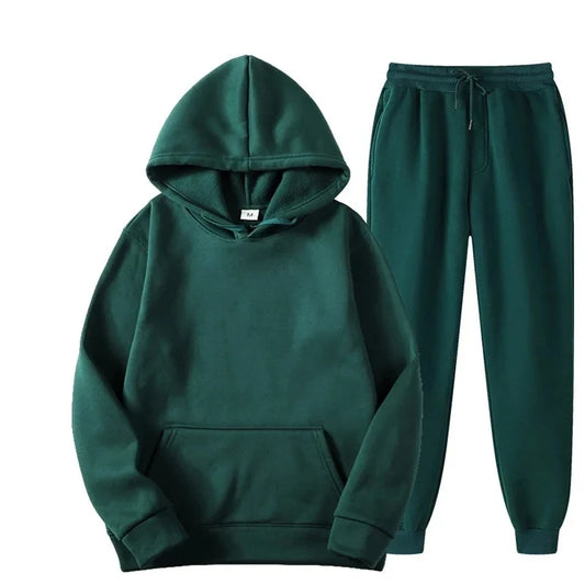 Men Tracksuit Casual Joggers Hooded Sportswear Jackets And Pants 2 Piece Sets Hip Hop Running Sports Suit S-XXXL