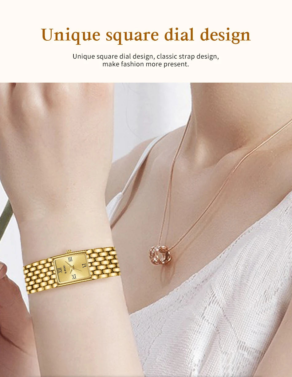 2025 LIGE New Watches Women Fashion Casual Luxury Gifts Womens Waterproof Square Dial Steel Belt Quartz Wrist Watch reloj mujer