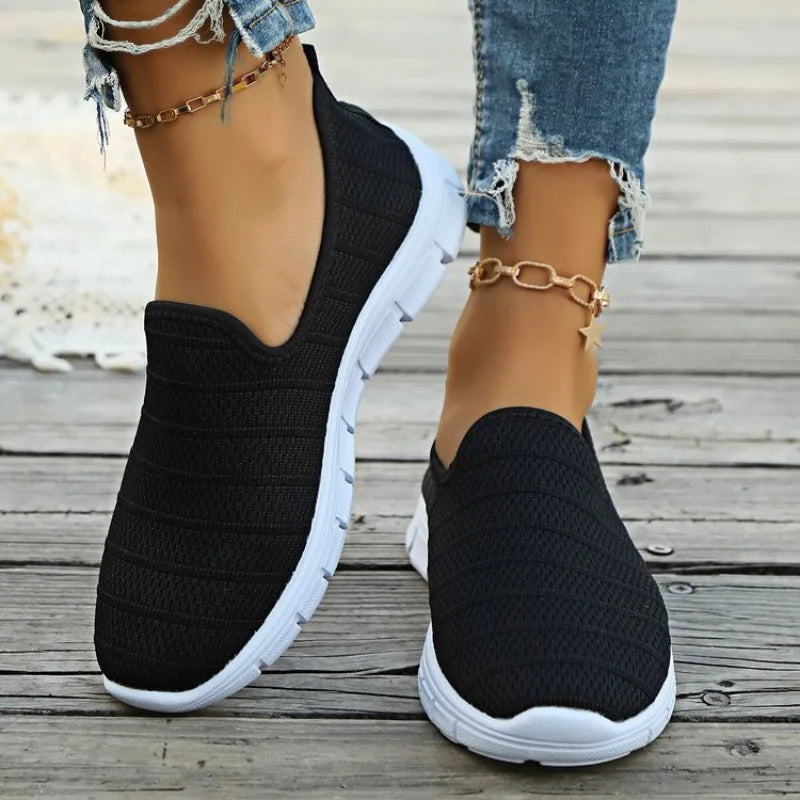 2026 Summer Sneakers Slip On Flat Shoe Women's Fashion Casual Loafers Walking Shoe Outdoor Mesh Soft Bottom Sports