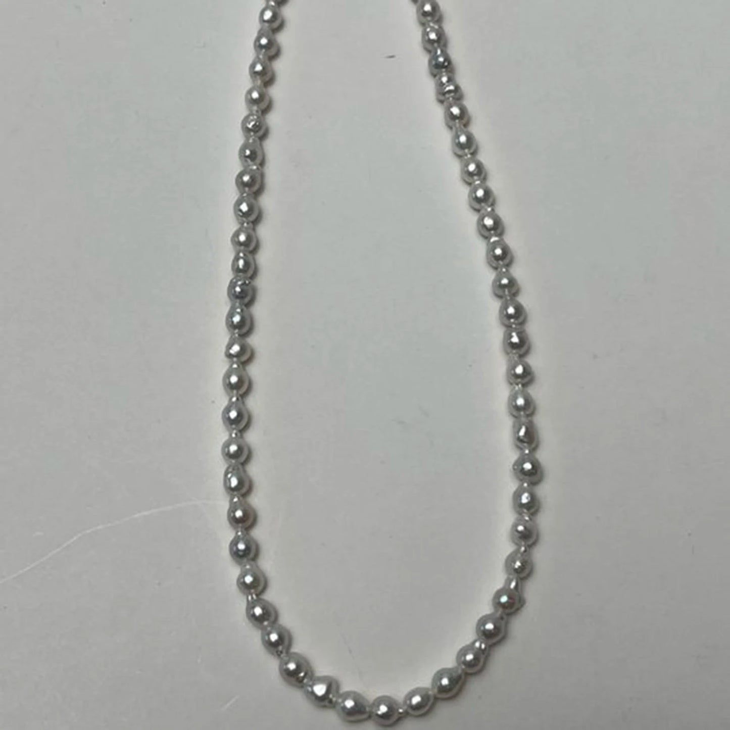 Natural Pearls Small 3-4mm Round Shape  Baroque Freshwater White Necklace  DIY Materials  Accessories Wholesale Jewelry Women