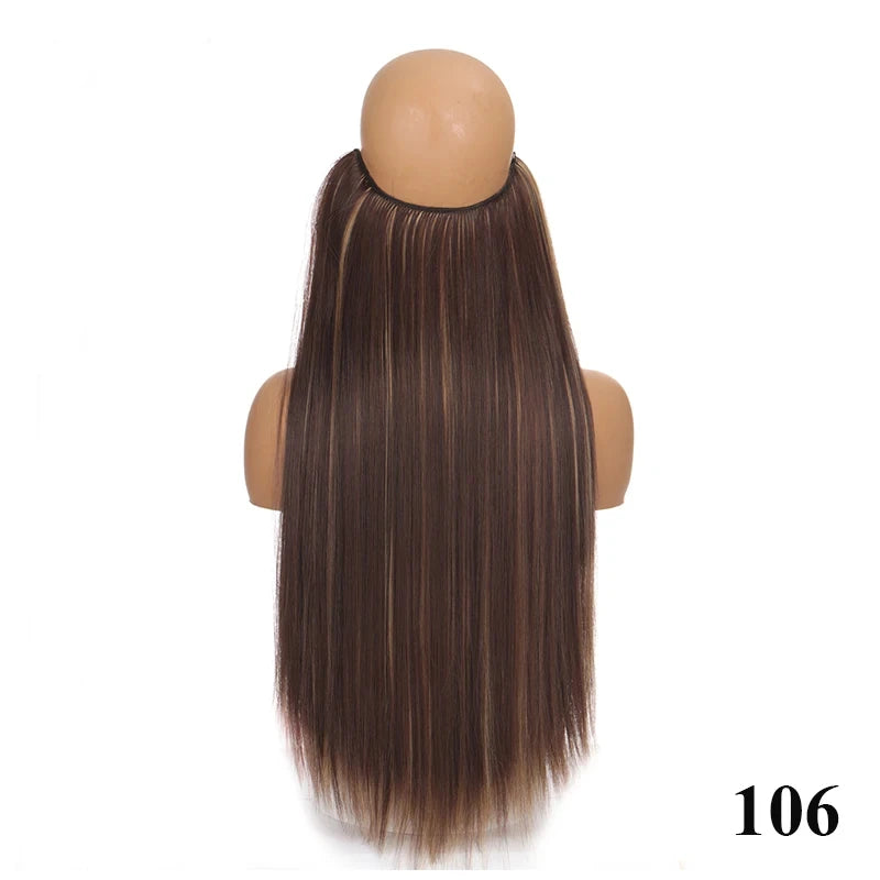 Fish line hair extension piece length (40cm 50cm 60cm) straight hair curly hair daily wear suitable for all women
