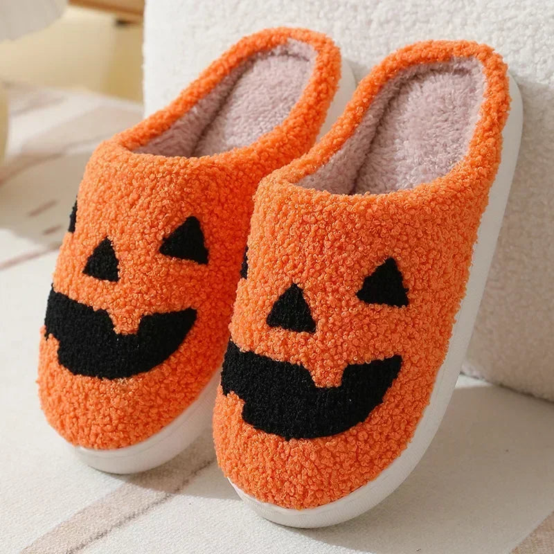 House Fuzzy Slipper Men Male Ghost Face Blue Evil Eye Home Shoes Plush Winter Warm Indoor Floor Non Slip Women Female Halloween