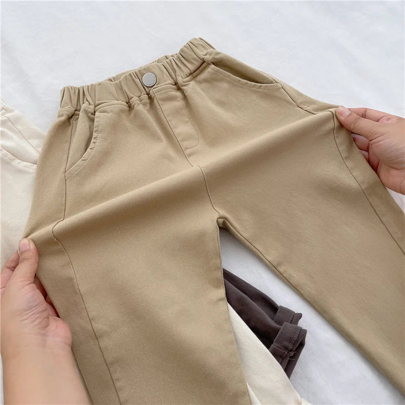 Boys Girls Casual Pants Summer Children Harem Pants Spring Loose Solid Color Sport Trousers Kids Fashion Clothes 2-8 Years Old