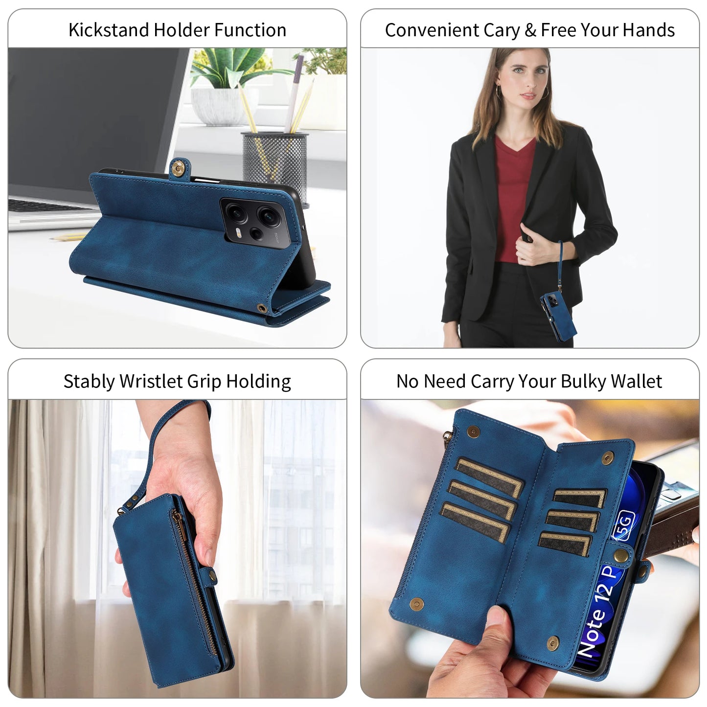 For Xiaomi Redmi Note 15 14 13 15C Poco X7 Pro F5 12 13C 14C 13T 15T Plus 5g Cases 4g Leather Wallet Card Holder Flip Phone Bags