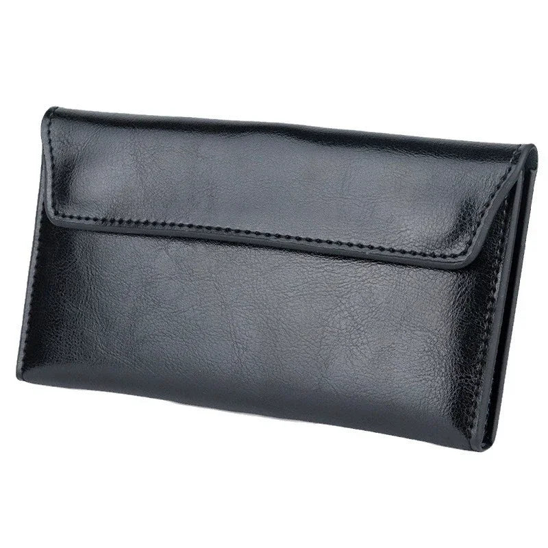 Luxurious Genuine Leather Women's Long Wallet Wallet Clutch 2-in-1 Credit Card Holder Wallet