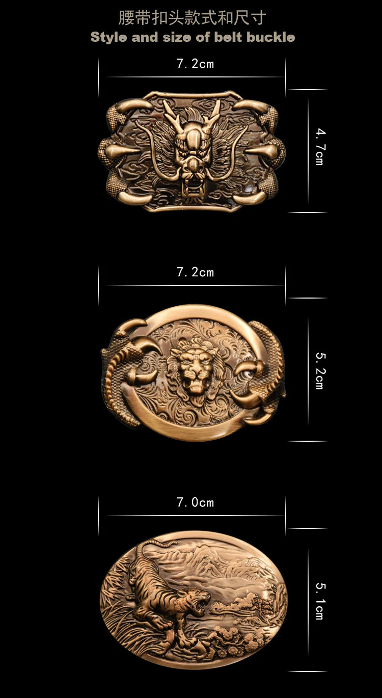 Men's belt Stainless steel Belt Retro Dragon metal Belt Gold Color Charm Belt Hip Hop Punk Strap self-defense luxury Belt male BAZAARHUBO