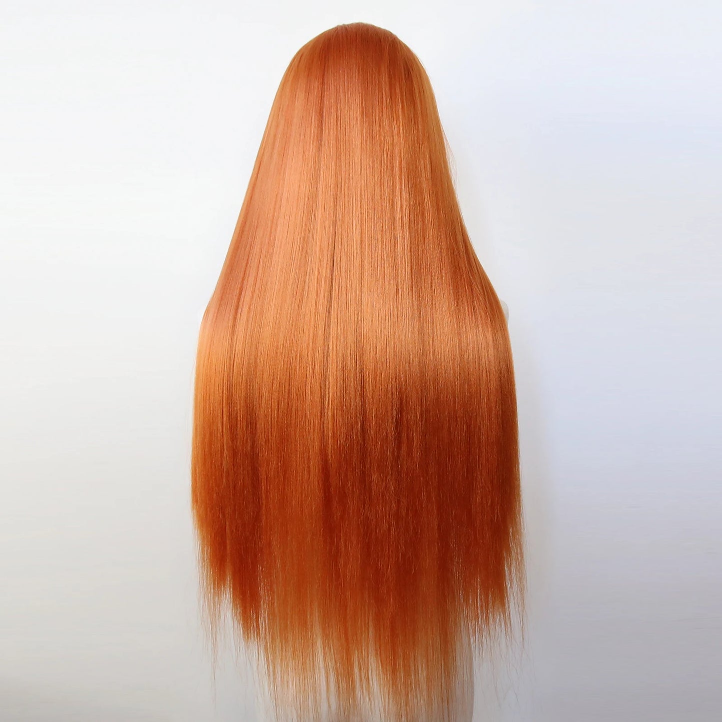 Ginger Orange Wig Synthetic Lace Front Wig Long Yaki Straight Lace Front Synthetic Wig Pre Plucked Heat Resistant Fiber Hair