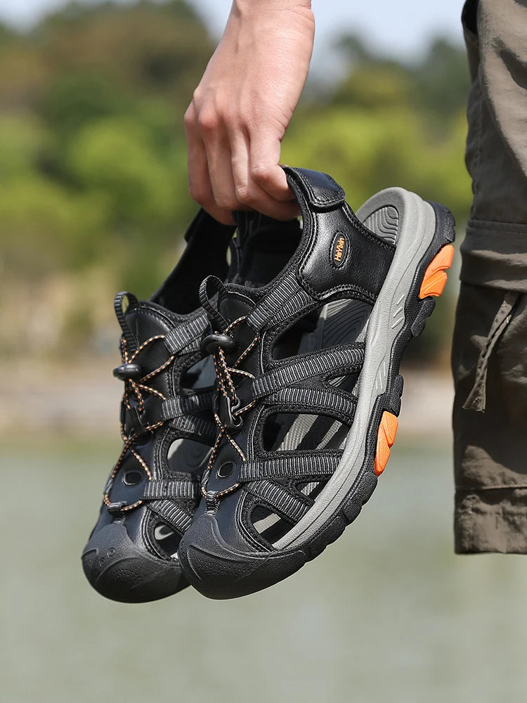 Summer Outdoor Sandals for Men Breathable Hiking Shoes Water Beach Mens Sandals Camping Climbing Aqua Sneaker Fashion Roman Shoe