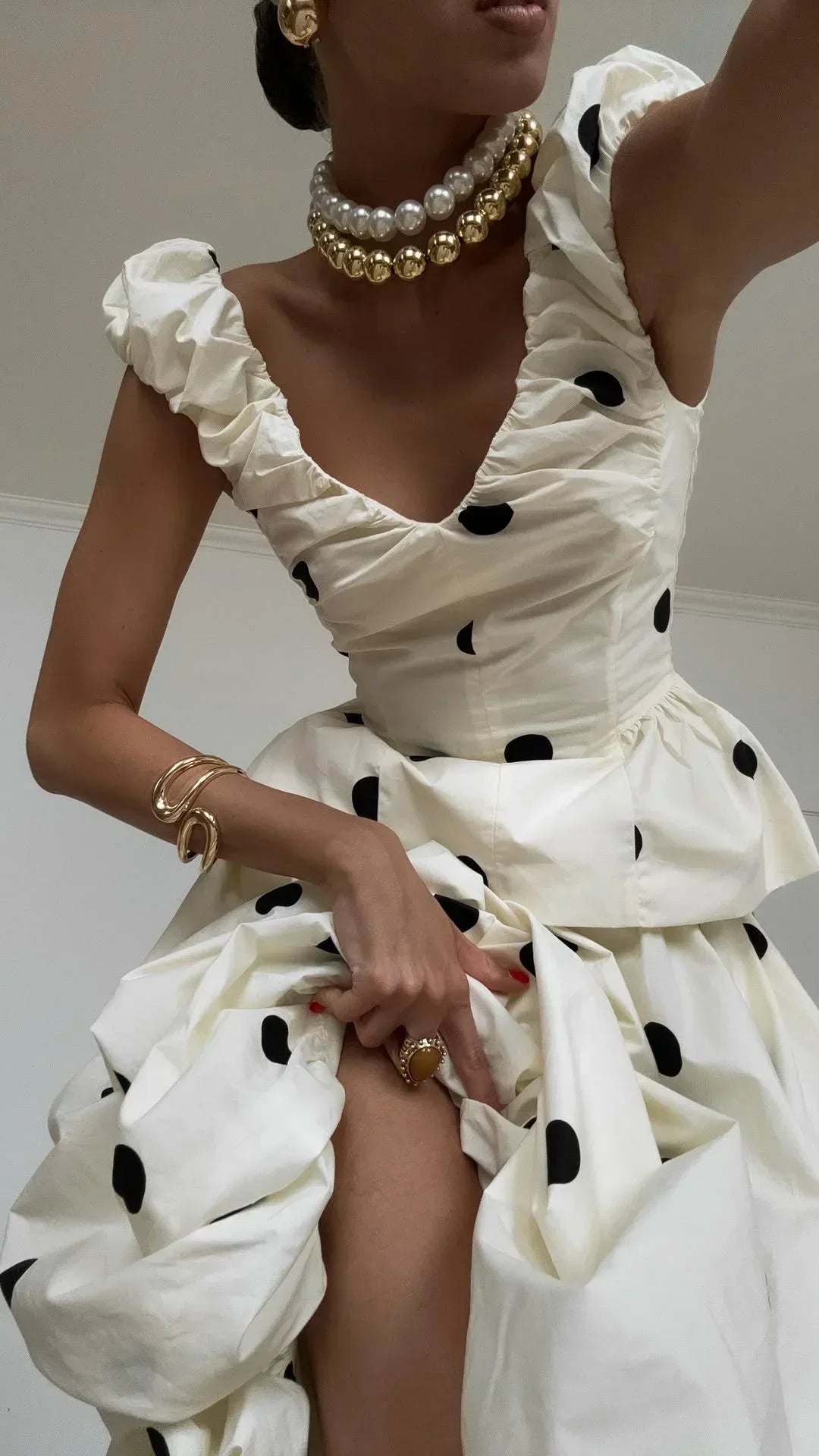 Vintage Polka Dot Backless Tank Tops Sexy Summer Street Chic Slim Deep V Neck Vest Casual Ruffles Sleeveless Tops Woman 2026 BAZAARHUBO