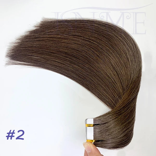 JSNME High Quality Tape In Hair Extension Invisible 100% Real Human Hair Straight Tape Ins  Brown Blonde 2.5g/pcs 16-22 Inch