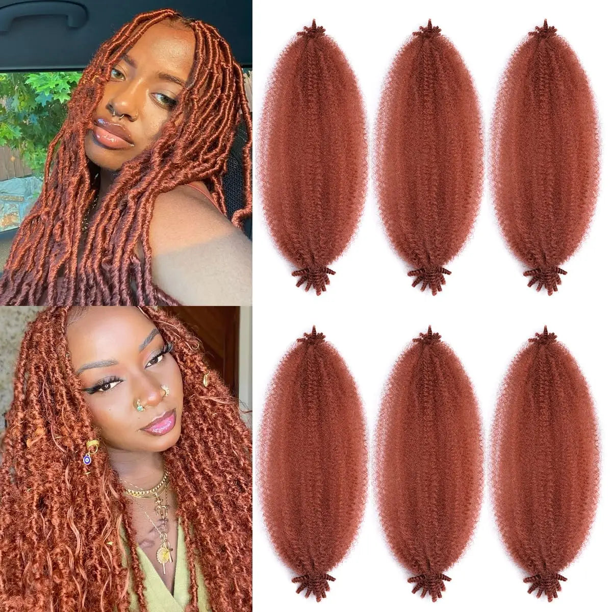 Pre-Separated Springy Afro Twist Hair Suitable for Damaged Soft Locs Synthetic Marley Twist Braiding Hair for Black Wome