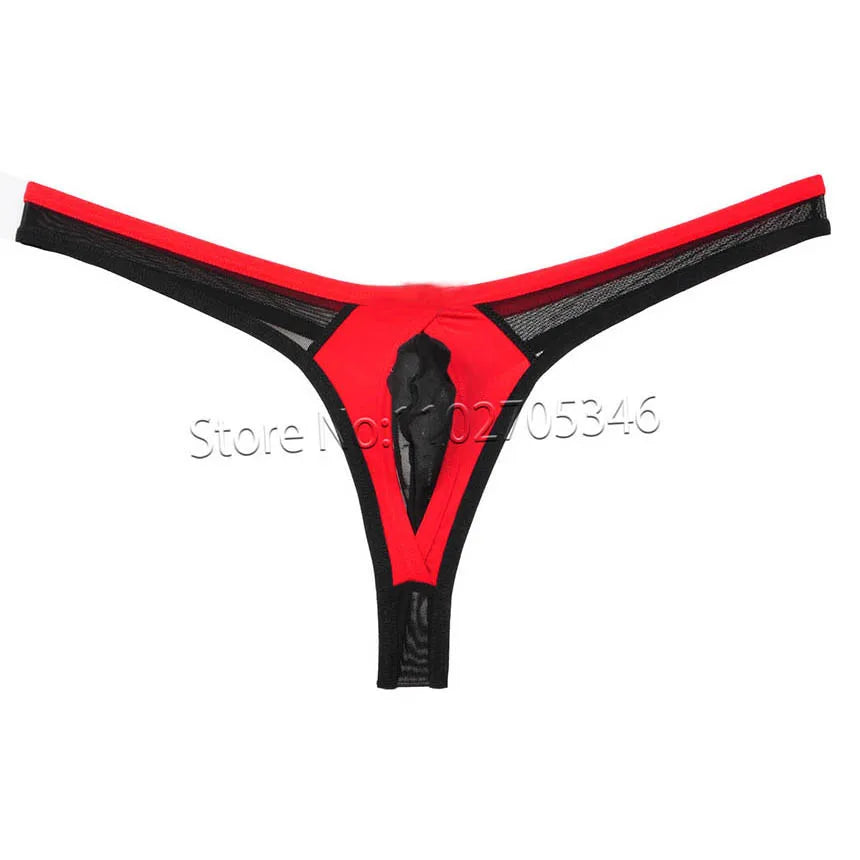 Men's Thong Underwear Contour Pouch Tangas Elastic Male Bikini Briefs Lingerie Comfortable Sissy Panties Silky Underwear Beach