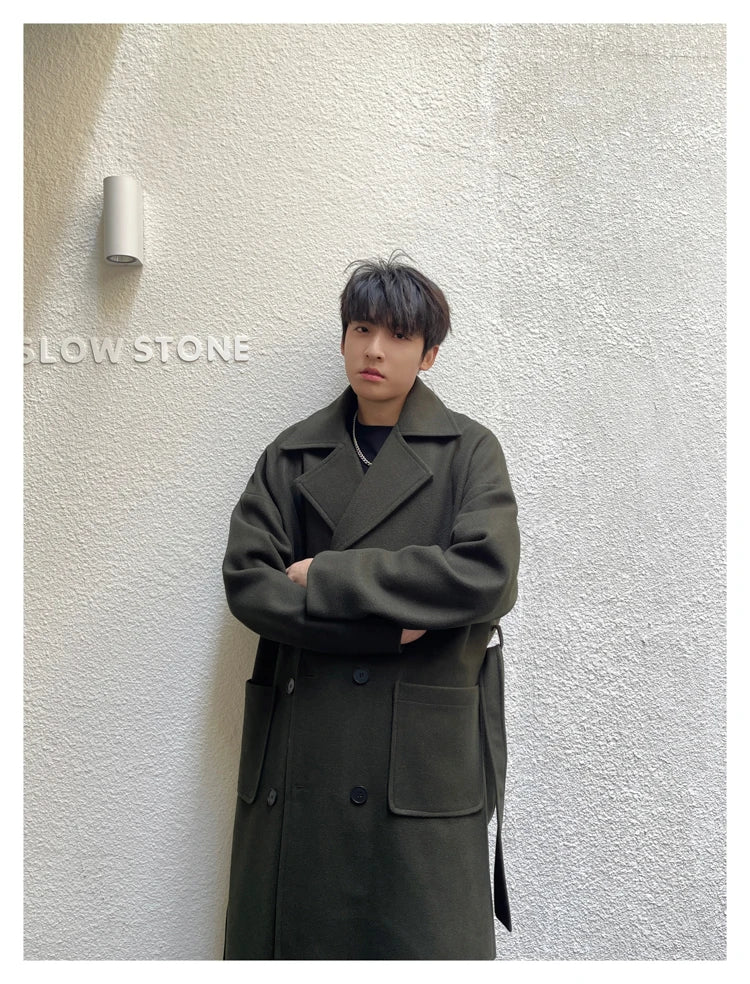 Long Coats Men chamarras para hombre Woolen Jackets winter coat men Trench Male Vintage Loose Heavy Jackets Men Leisure Overcoat