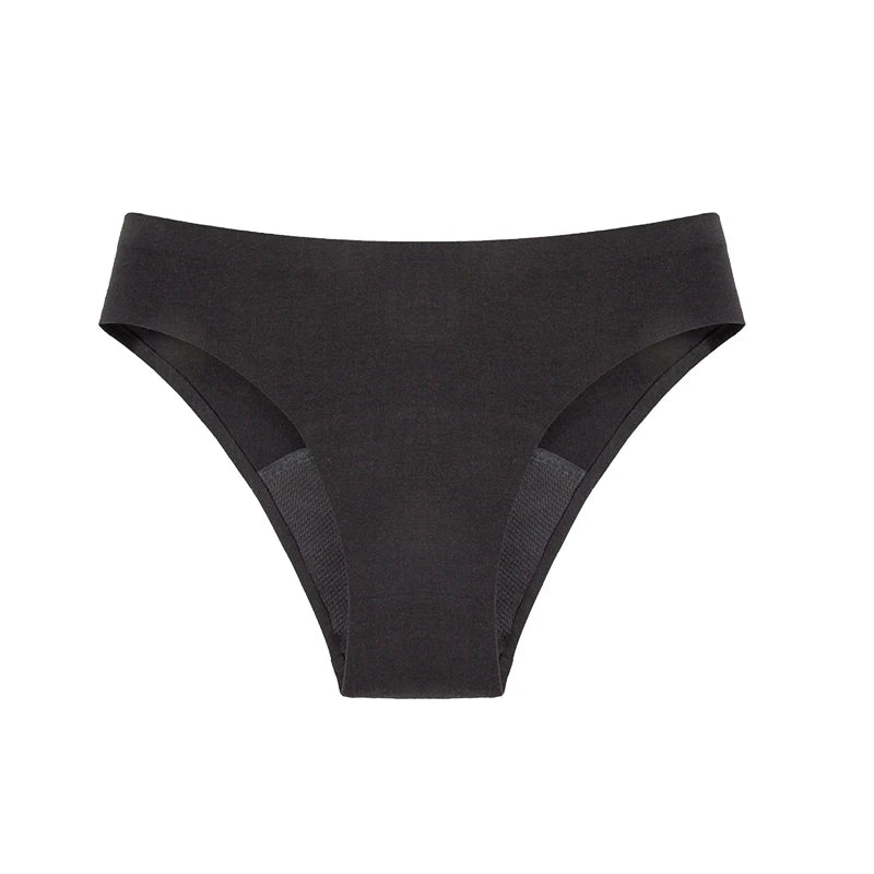 Seamless Cotton Menstrual Panties 4-Layer Leakproof Fast Absorption Teenager Macaron Period Panties Mid-Rise Incontinence Undies