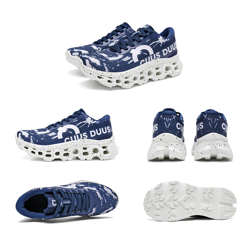 Running Shoes for Men Women Hollow Perforated Cushion Shock Absorbing Outdoor Hiking Sneakers Casual Chunky Walking Trainers