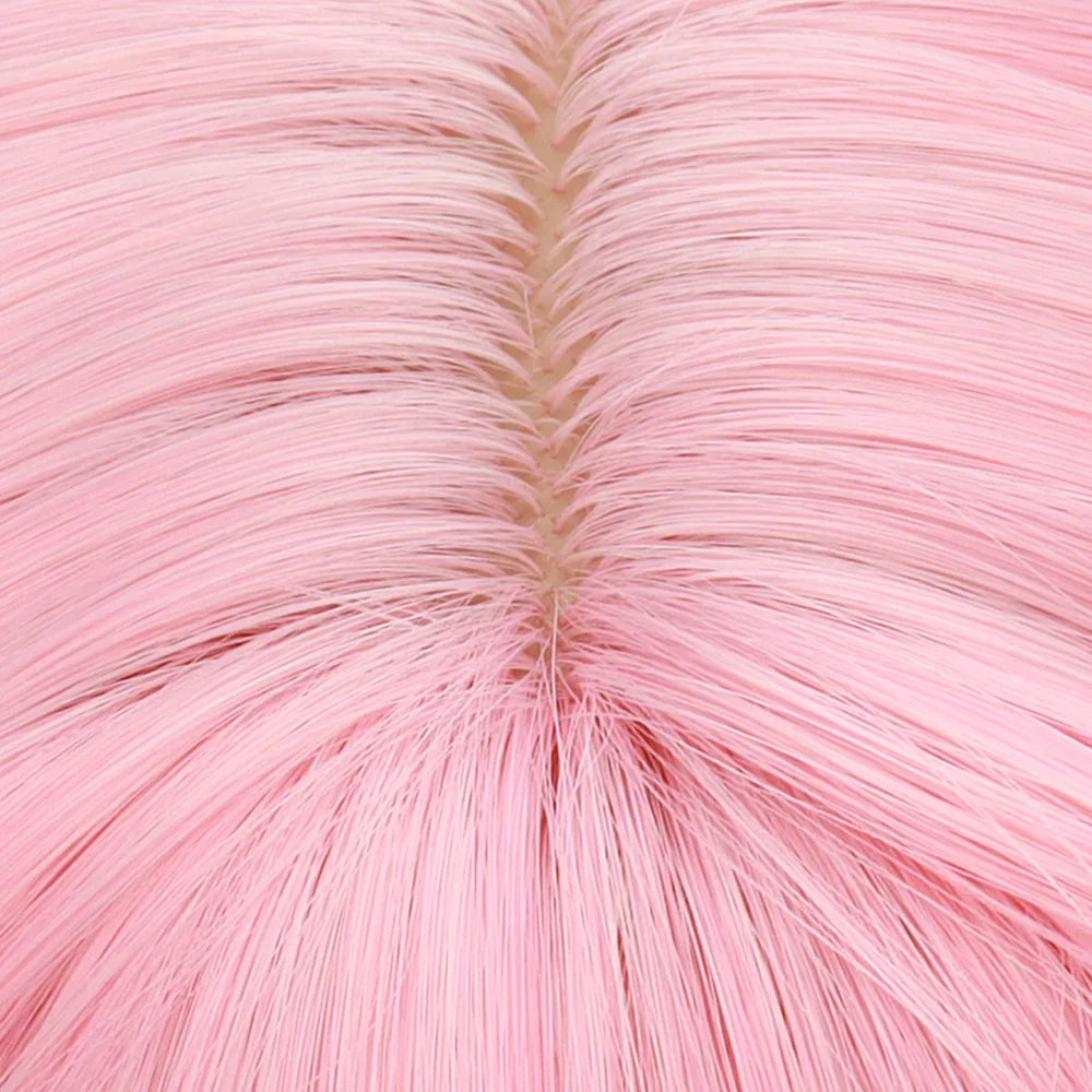 New light pink synthetic wig for long straight hair for party, Halloween cosplay, daily use, high-temperature hair accessory
