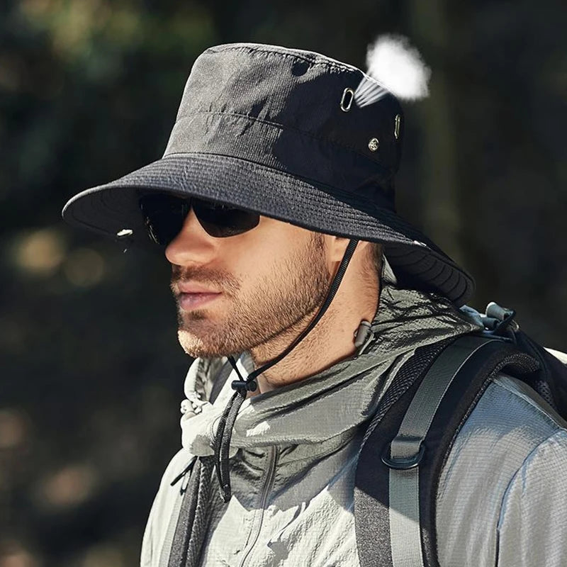 New Fisherman's Hat Fashionable and Versatile Sunscreen Mountaineering Hat Adjustable Breathable Waterproof Outdoor Camping Hat BAZAARHUBO