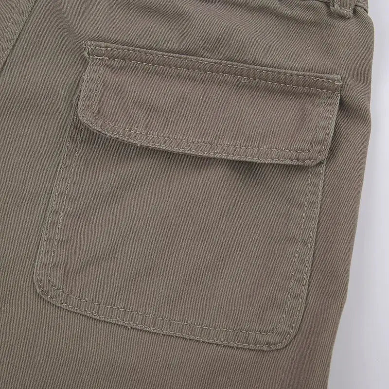 Straight Cargo Shorts Women Fashion American Retro Simple Leisure All-match Hot Summer Streetwear Mid Waist Pockets Designer Ins