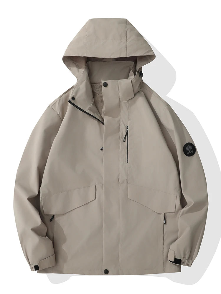 2026 New Men's Jackets Detachable Hood Windbreaker Windproof Outdoor Coats With Breathable Inner Layer 5 Colors