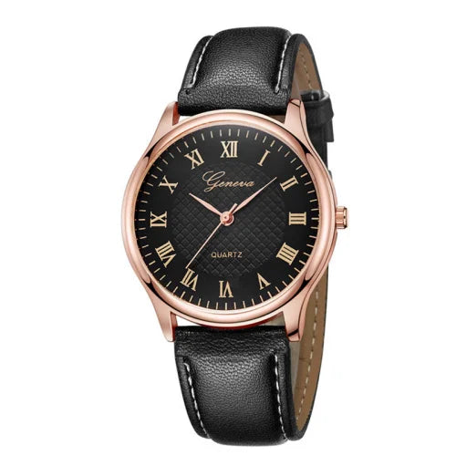 Modern Fashion Black Quartz Men Watches Tide Brand Leather Band Big Dial Men's Business Clock Drop Shipping Relojes Hombre