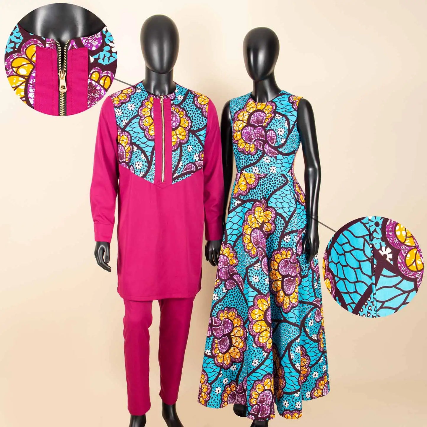 African Dresses for Women Matching Couple Outfits Bazin Riche Men Top and Pant Sets Dashiki Outwear for Party Vestidos Y23C067