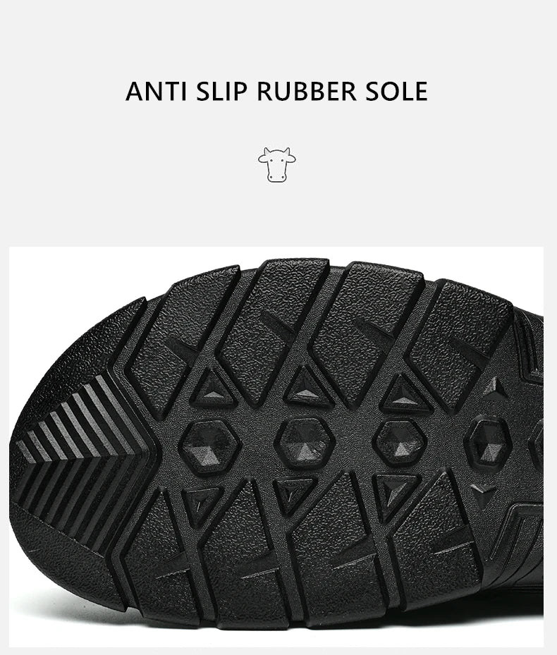 Summer Men Business Formal Shoes Genuine Leather Sandals Designers for Men Mules Outdoor Casual Slippers Comfy Office Work Shoes