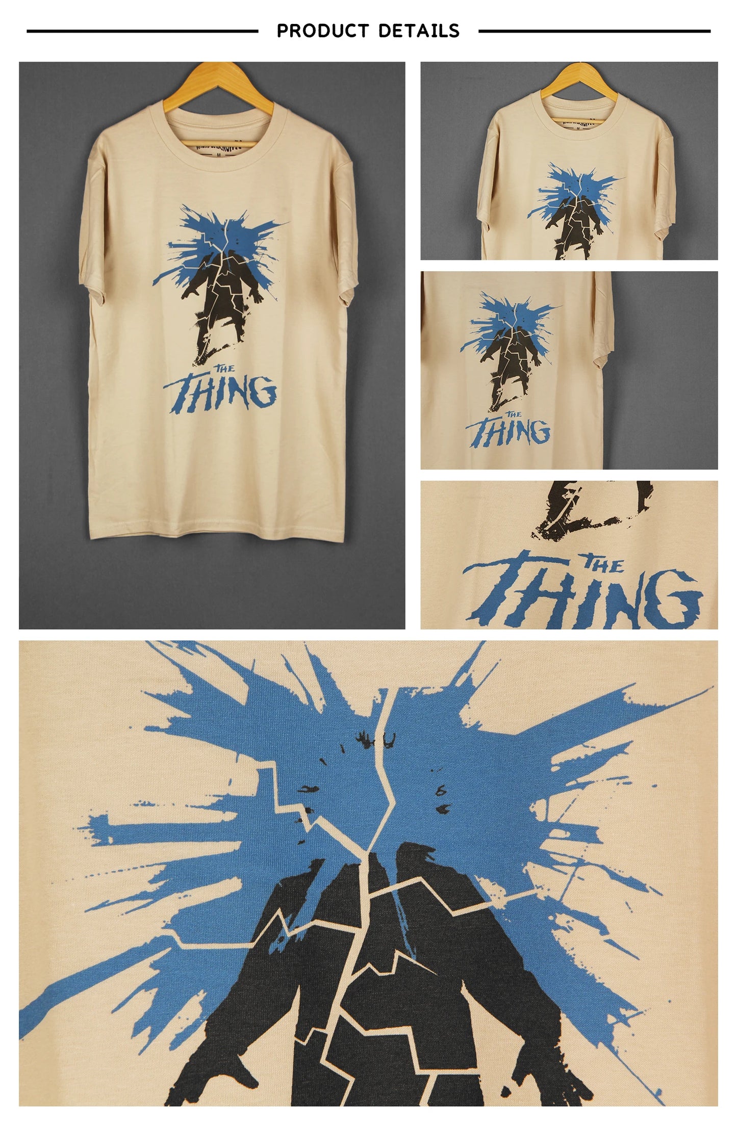 The Thing T-Shirt John Carpenter 80S Horror Cult Movie They Live Halloween Prince of Darkness Men's Cotton Short Men's Shirt