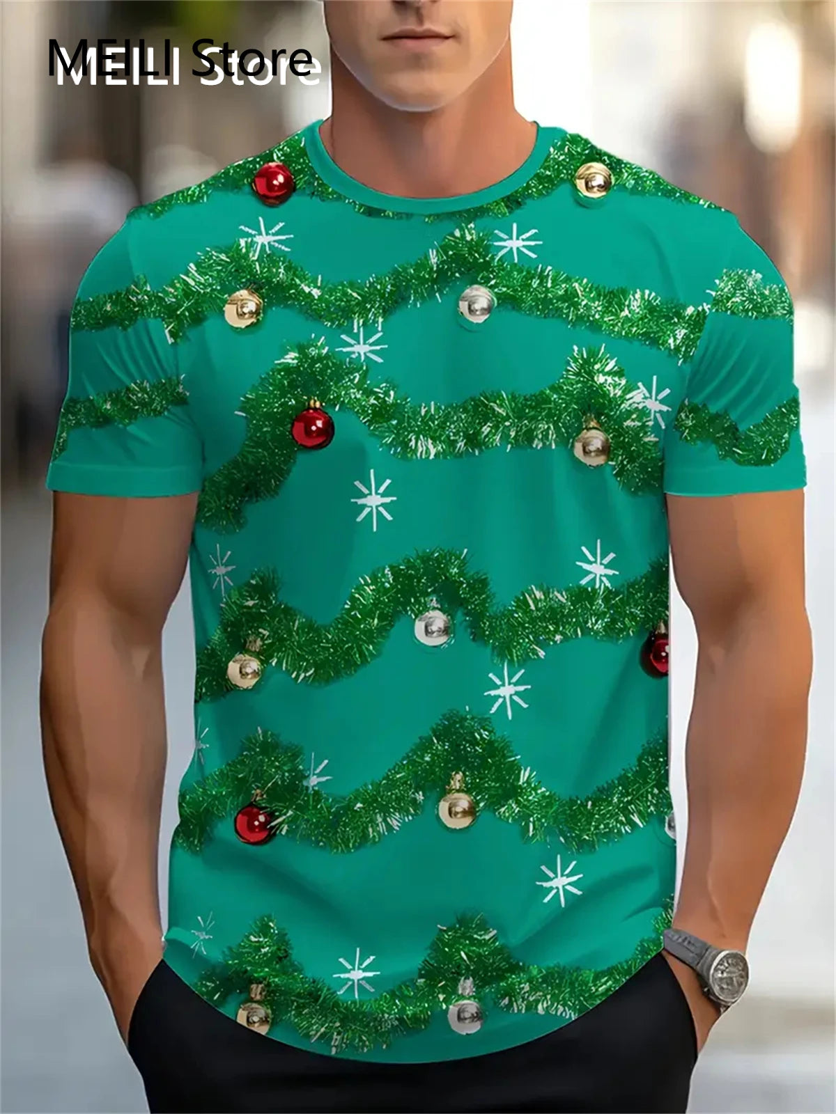 Christmas Men's T Shirt 3D Print Casual Short Sleeve Tees Street Fashion Crew Neck Pullover Male Oversized Clothing Sweatshirt